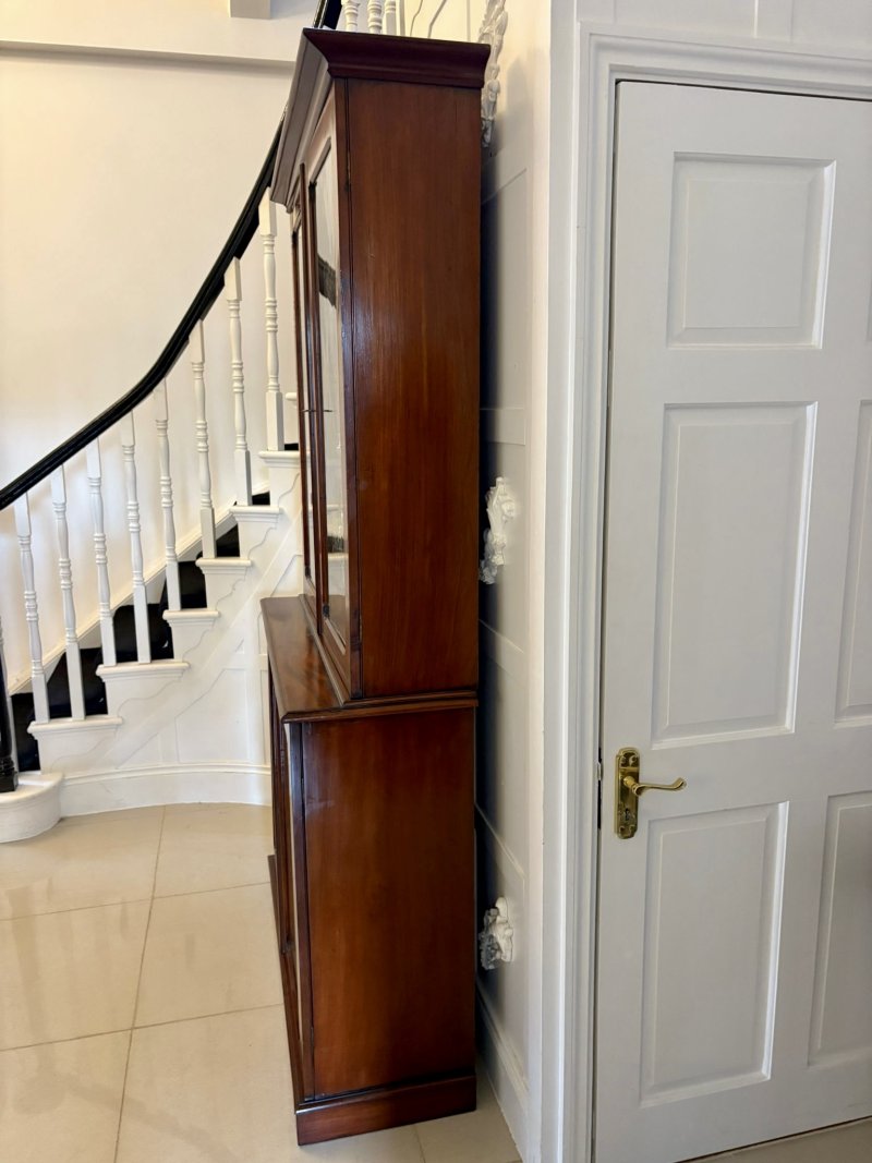 Antique Victorian Quality Figured Mahogany Bookcase - Image 5